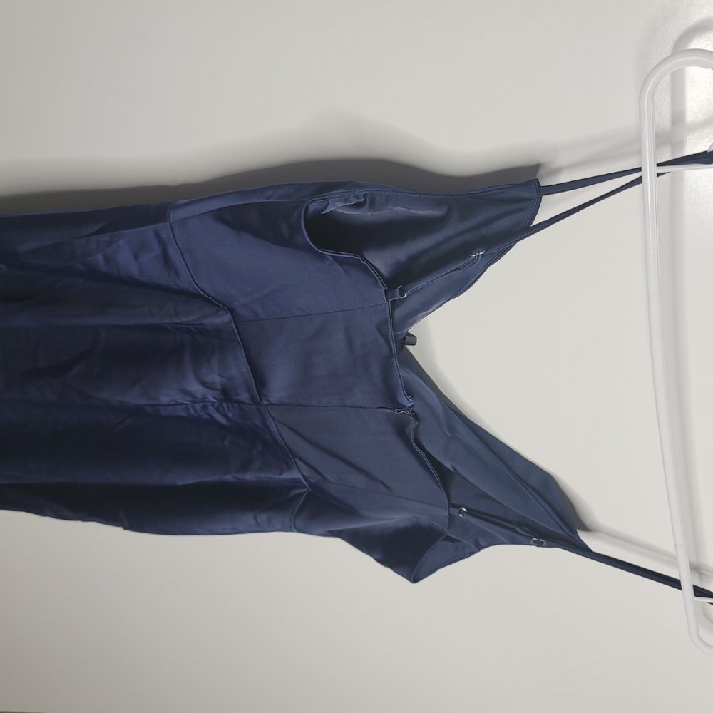 NBD Lila Gown Cowl neck Slit in Blueberry SZ S - Picture 5 of 8